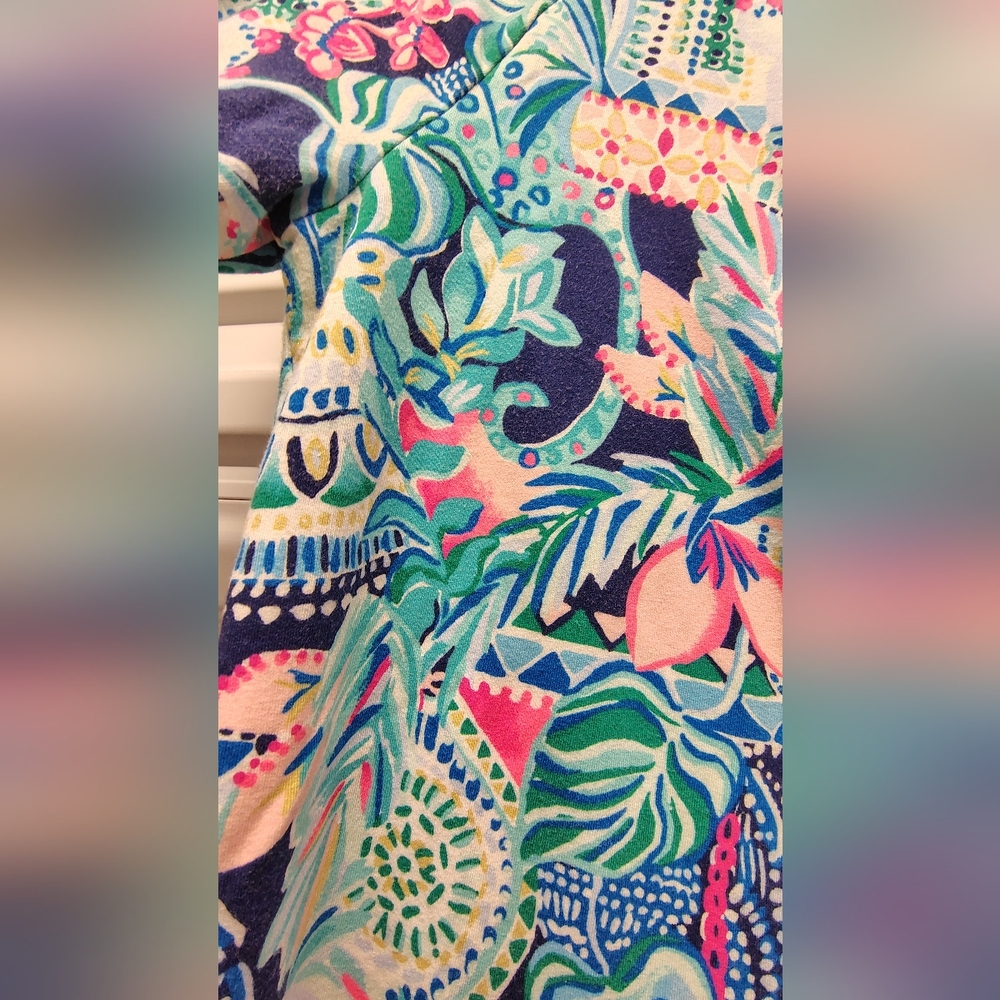 Lilly Pulitzer 1/2 Zip Lookin Sharp Edgewater Multicolor Printed Sweatshirt Sz S - Picture 5 of 6